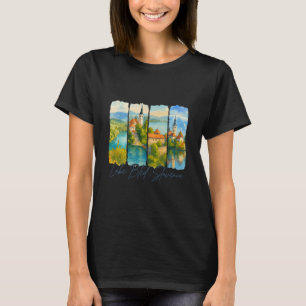Lake Bled Slovenia Travel Trip Brushstroke Souveni T-Shirt