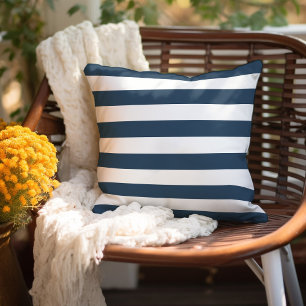 Lake Blue and White Stripes Cushion