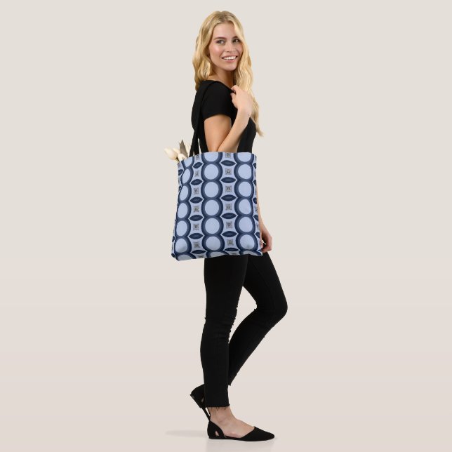 Lake Blue Colours Pattern Tote Bag (On Model)