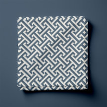 Lake Blue Greek Key Pattern