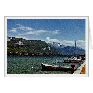Lake Boats and Mountains in Annecy France