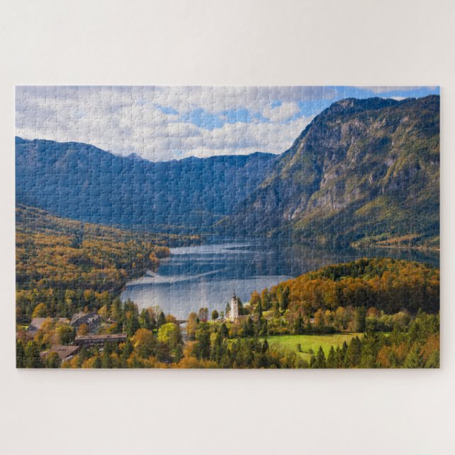 Lake Bohinj in Slovenia in autumn Jigsaw Puzzle (Horizontal)