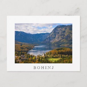 Lake Bohinj in Slovenia in autumn Postcard