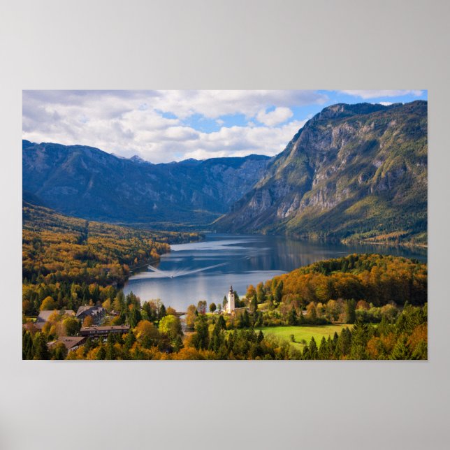Lake Bohinj in Slovenia in autumn Poster (Front)