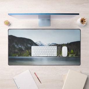 Lake Bohinj with Alps in Slovenia Desk Mat