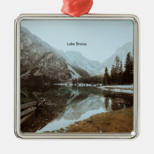 Lake Braies, South Tyrol, Italy Metal Ornament