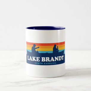 Lake Brandt North Carolina Canoe Two-Tone Coffee Mug