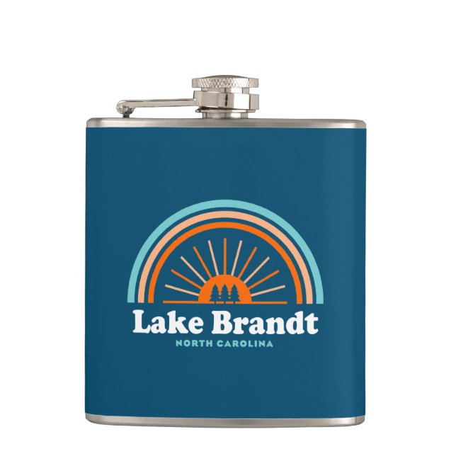 Lake Brandt North Carolina Rainbow Hip Flask (Front)