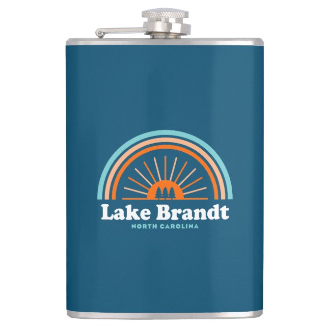 Lake Brandt North Carolina Rainbow Hip Flask (Front)