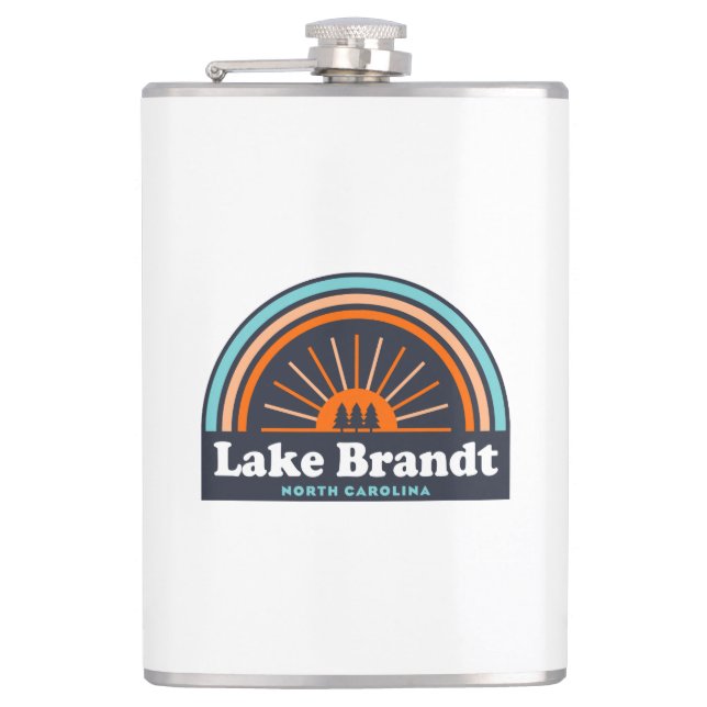 Lake Brandt North Carolina Rainbow Hip Flask (Front)
