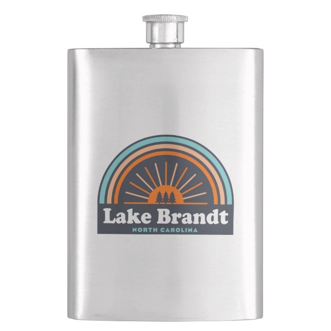Lake Brandt North Carolina Rainbow Hip Flask (Front)