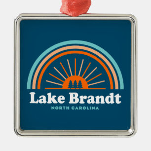 Lake Brandt North Carolina Rainbow Metal Ornament
