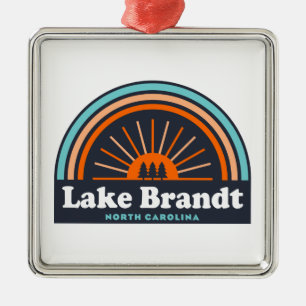Lake Brandt North Carolina Rainbow Metal Ornament