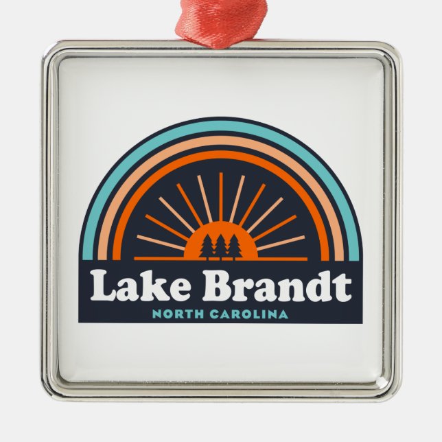 Lake Brandt North Carolina Rainbow Metal Ornament (Front)