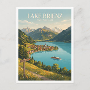 Lake Brienz and Iseltwald Switzerland Postcard