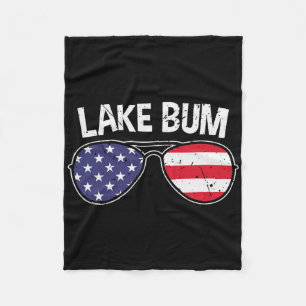 Lake Bum Lake Life Boating Fishing Camping Campfir Fleece Blanket