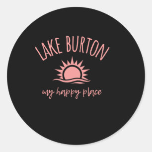 Lake Burton Ga My Happy Place Boating Fishing Camp Classic Round Sticker