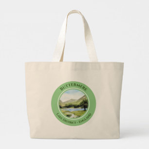 Lake Buttermere, Cumbria, England Watercolor Large Tote Bag
