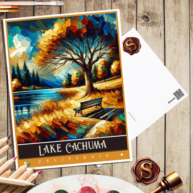 Lake Cachuma, California | Vintage Painting Postcard (Creator Uploaded)