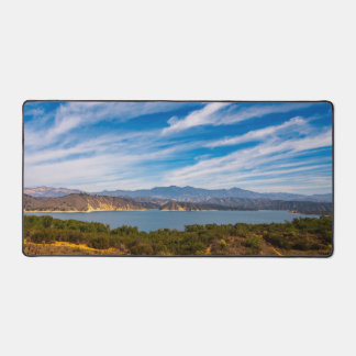 Lake Cachuma Panorama Santa Ynez Mountain Photo Desk Mat