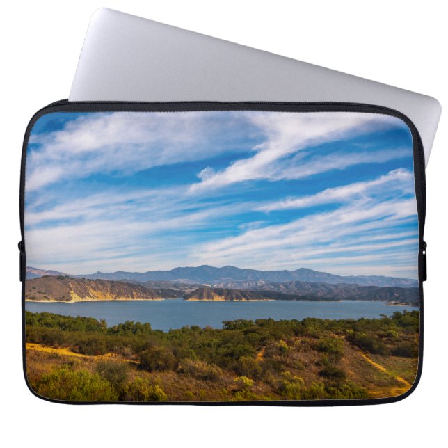 Lake Cachuma Panorama Santa Ynez Mountain Photo Laptop Sleeve (Front)