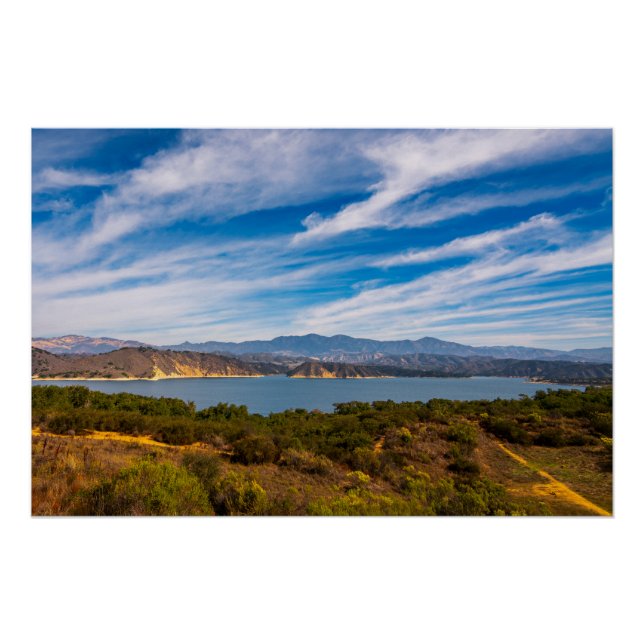 Lake Cachuma Panorama Santa Ynez Mountain Photo Poster (Front)