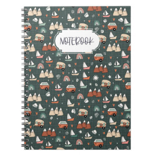 Lake Camping - Dark Teal Notebook
