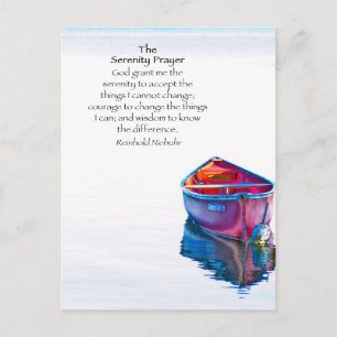 Lake Canoe Serenity Prayer Postcard
