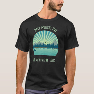 Lake Canoe Sunrise Rather Be Tee   Camping Outdoor
