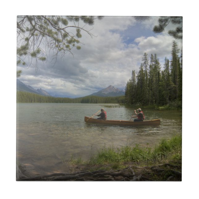 Lake Canoeing Ceramic Tile (Front)