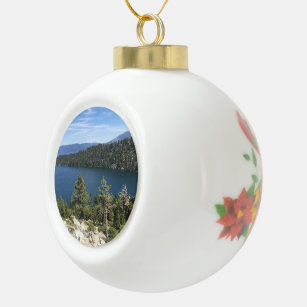 Lake Cascade In South Lake Tahoe Ceramic Ball Christmas Ornament