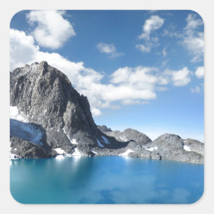 Lake Catherine and Banner Peak 2 - Sierra Nevada Square Sticker