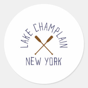 Lake Champlain New York Outdoors Vintage Classic Round Sticker