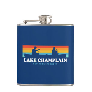 Lake Champlain New York Vermont Canoe Hip Flask