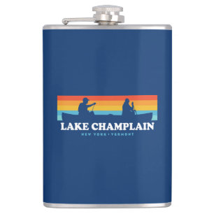 Lake Champlain New York Vermont Canoe Hip Flask
