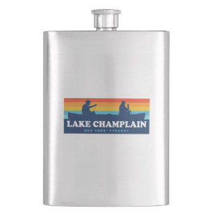 Lake Champlain New York Vermont Canoe Hip Flask