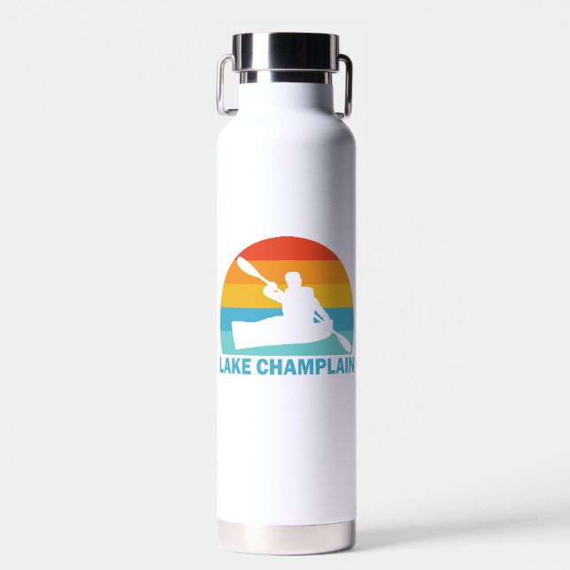 Lake Champlain New York Vermont Kayak Water Bottle (Front)