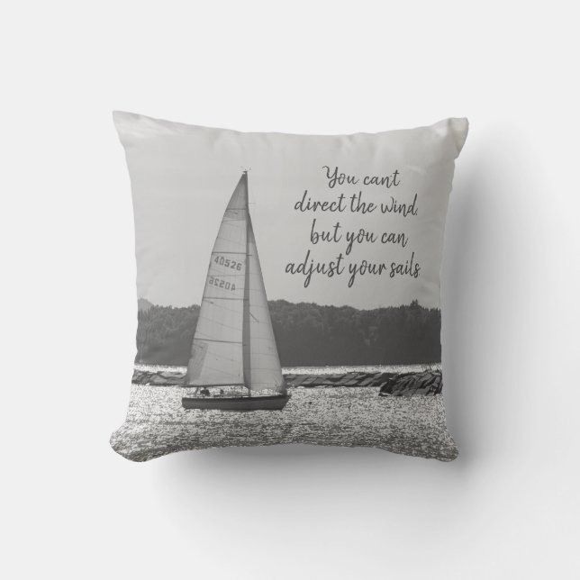 Lake Champlain Sailboat B&W Custom Cushion (Front)