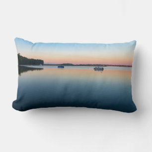 lake champlain sunrise in saint albans bay lumbar cushion