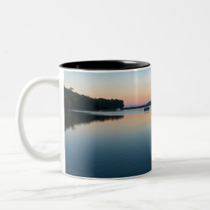 lake champlain sunrise in saint albans bay Two-Tone coffee mug