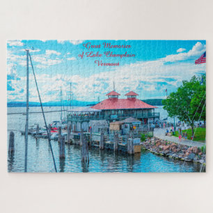 Lake Champlain Vermont.Christmas Greetings Jigsaw Jigsaw Puzzle