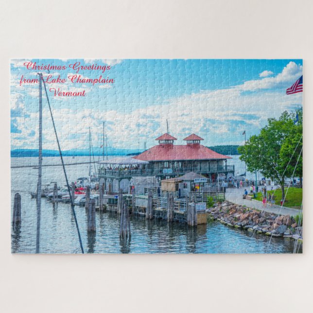 Lake Champlain  Vermont.Christmas Greetings Jigsaw Jigsaw Puzzle (Horizontal)