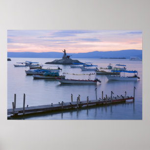 Lake Chapala Islet and Pier Poster