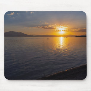lake chapala & mountains along horizon at sunset mouse pad