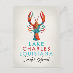 Lake Charles Louisiana Crawfish Bright Postcard