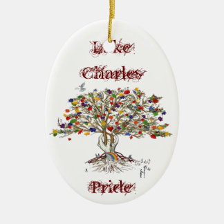 Lake Charles Pride Tree Ceramic Ornament