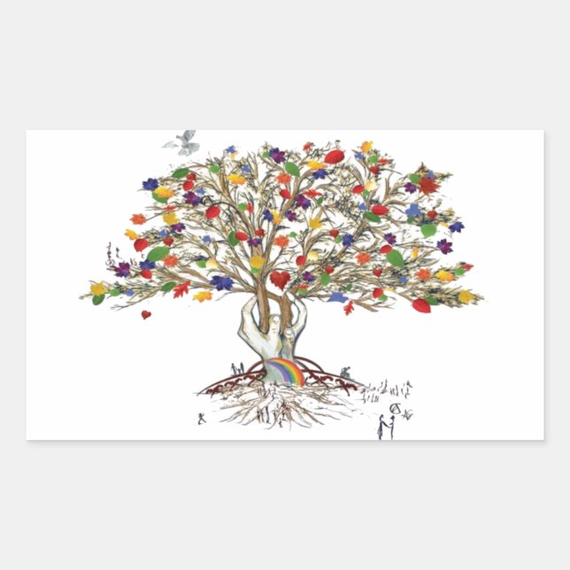 Lake Charles Pride Tree Rectangular Sticker (Front)