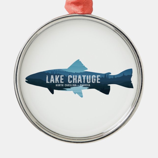 Lake Chatuge North Carolina Georgia Fish Metal Ornament (Front)