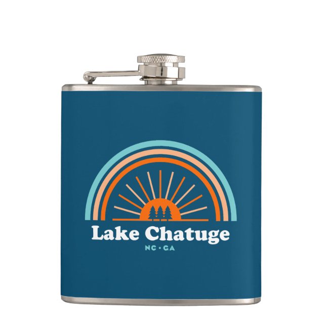 Lake Chatuge North Carolina Georgia Rainbow Hip Flask (Front)