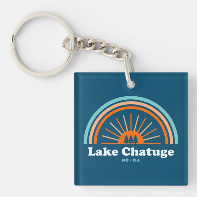 Lake Chatuge North Carolina Georgia Rainbow Key Ring (Front)
